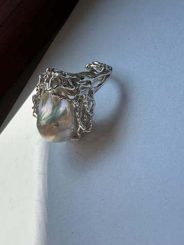 Sans prix de réserve - Bague Argent - Bague de perles, Bijoux, Sacs & Beauté, Bagues