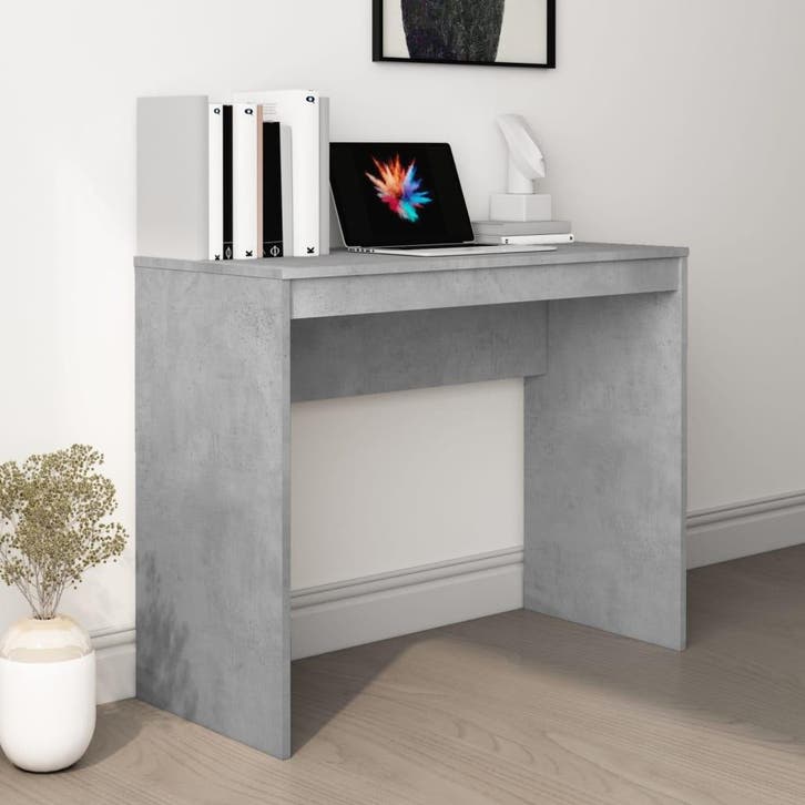 vidaXL Bureau 90x40x72 cm bewerkt hout betongrijs, Maison & Meubles, Bureaux, Envoi