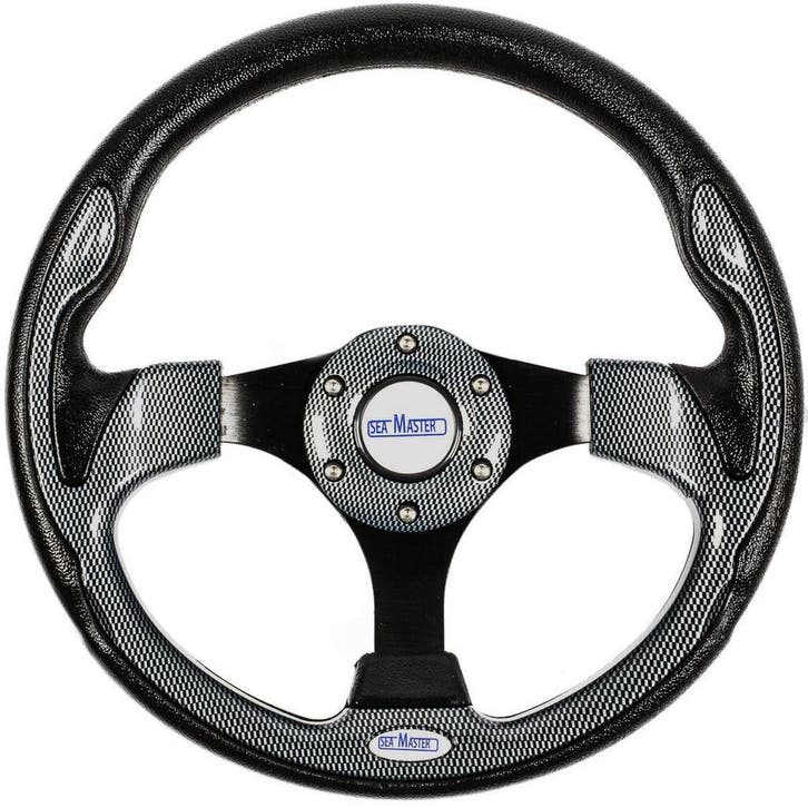 Seamaster Stuurwiel Boot 320mm Silver Carbon Look, Watersport en Boten, Accessoires en Onderhoud, Nieuw, Ophalen of Verzenden