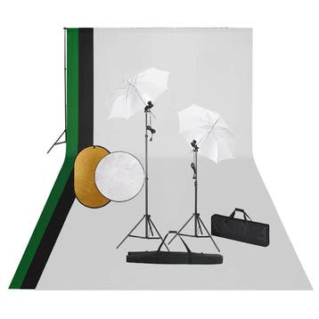 vidaXL Fotostudioset met lampen, achtergrond en reflector, Verzenden, Nieuw