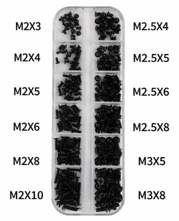 240-delige kruiskop boutjesset (M2, M2.5 en M3, zwart), Verzenden, Nieuw