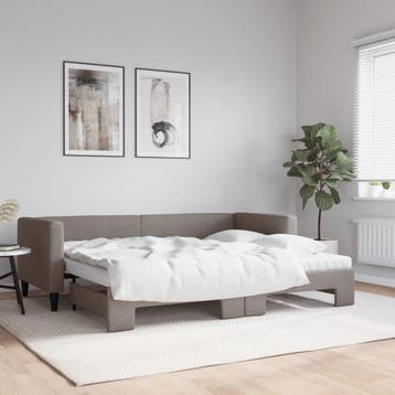 vidaXL Slaapbank met onderschuifbed en matrassen 80x200 cm, Verzenden