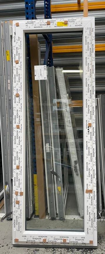 Voorraad PVC Terrasramen Draaikiep  Diverse Afmetingen, 75 tot 150 cm, Kunststof, Raamkozijn, Nieuw