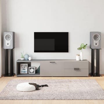 vidaXL Luidsprekerstandaards 2 st 4 pijlers gehard glas, Verzenden, Nieuw