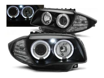 Angel Eyes koplamp units Black geschikt voor BMW 1 E87 – E81, Auto-onderdelen, Verzenden, Nieuw, Universele onderdelen