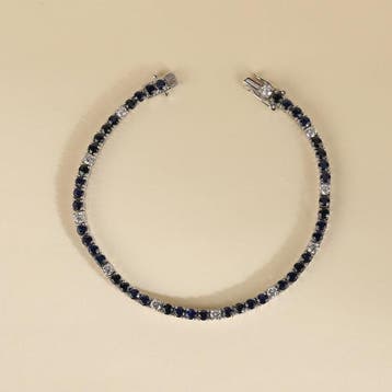 Armband - 18 karaat Witgoud - 12.83ct. tw. Saffier - Diamant, Nieuw