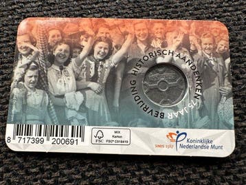 Nederland. Coincard 1 Cent 1944 75 Jaar Bevrijding - Zinken, Postzegels en Munten, Munten | Nederland