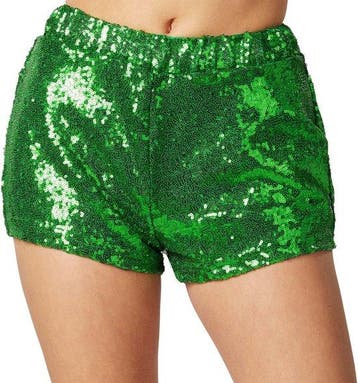2dekans | Dressforfun Pailletten-short groen L -, Ophalen of Verzenden, Nieuw
