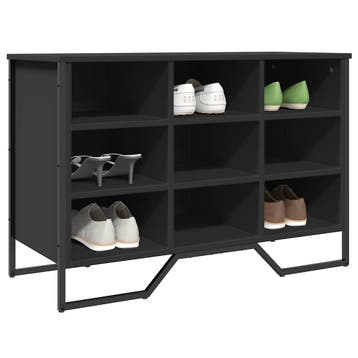 vidaXL Schoenenkast 90x38x61,5 cm bewerkt hout zwart, Verzenden, Nieuw