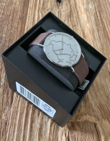 Tintin & Co Classic horloge met leren band - Moulinsart -