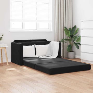 vidaXL Slaapbank / zetel Zwart 124 x 71 x 78 cm Fluweel, Huis en Inrichting, Zetels | Zetels, Verzenden, Nieuw