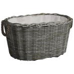 vidaXL Houtmand met handvatten 59x42x28 cm wilgenhout grijs, Verzenden