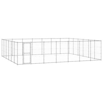 vidaXL Hondenkennel 50,82 m² gegalvaniseerd staal, Verzenden, Nieuw