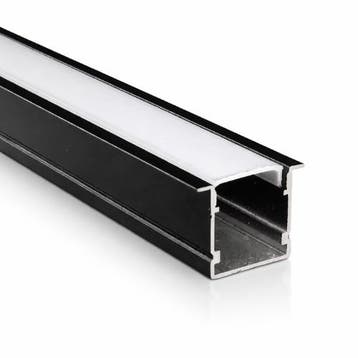 LED Strip Profiel Inbouw | 3 Meter uit één stuk | Zwart | D, Verzenden, Nieuw