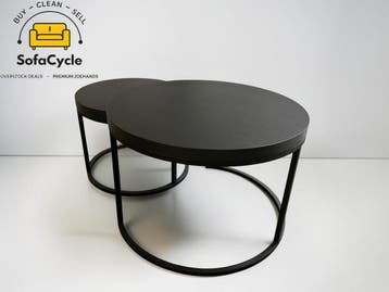 Salontafels set van 2 zwart – overstock, Verzenden, Nieuw