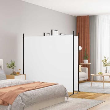 vidaXL Kamerscherm met 2 panelen 348x180 cm stof wit, Verzenden, Nieuw