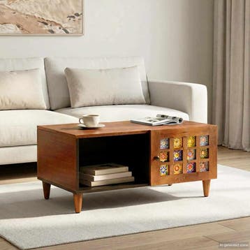 vidaXL Salontafel Bruin 80 x 50 x 40 cm Massief Mango Hout, Verzenden, Nieuw
