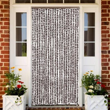 vidaXL Vliegengordijn 90x200 cm chenille bruin en wit, Verzenden, Nieuw
