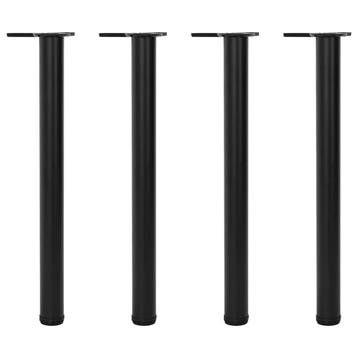 vidaXL Tafelpoten in hoogte verstelbaar zwart 710 mm 4 st, Verzenden