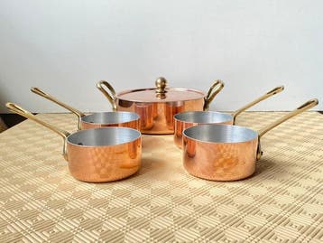 Fabrication Française - Cocotte (5) - Cuivre, Laiton, Antiek en Kunst, Antiek | Keukengerei