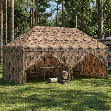 vidaXL Pop-up Gazebo met 4 Zijwanden 3 x 6 m Bos Camouflage, Verzenden