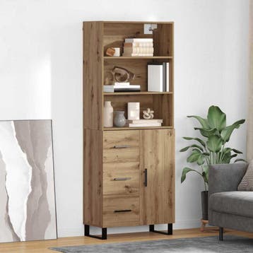 vidaXL Highboard 2 st Artisan Eiken 69,5 x 34 x 180 cm, Verzenden