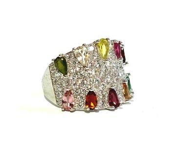 Zonder minimumprijs - Ring Zilver - 2.50ct. tw. Toermalijn