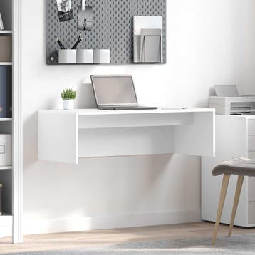 vidaXL Aan de muur bevestigd bureau Wit Bewerkt hout 100 x, Verzenden