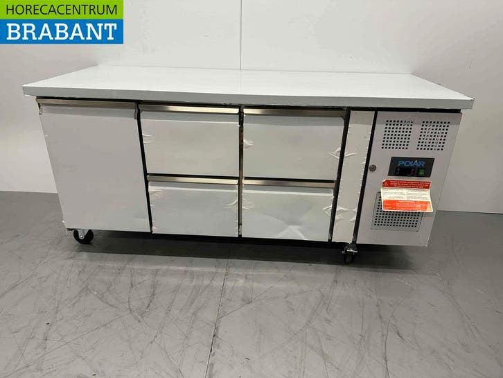 RVS Polar Koelwerkbank 1 deur en 4 laden 179,5 cm 230V, Zakelijke goederen, Horeca | Keukenapparatuur, Ophalen of Verzenden