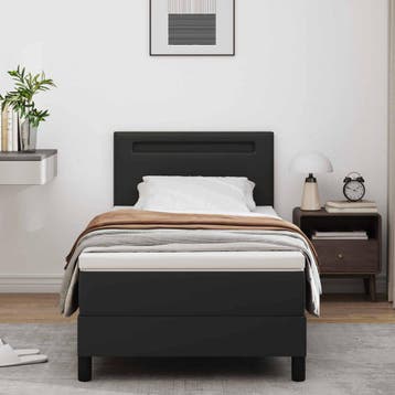 vidaXL Boxspring bed met hoofdeinde Zwart 90 x 200 cm, Verzenden, Nieuw