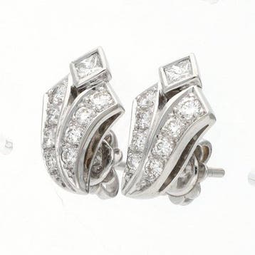 Oorbellen - 18 karaat Witgoud - 0.60ct. tw. Diamant, Nieuw