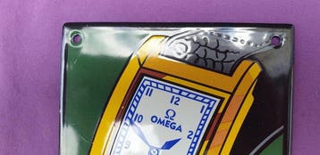 Aus Nachlass Omega Uhren Schweiz 80iger Jahre - Emaille bord