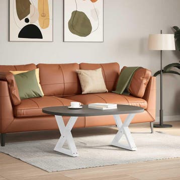 vidaXL Salontafelpoten 2 st 60x(42-43,3) cm staal wit, Verzenden, Nieuw