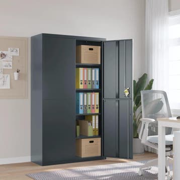 vidaXL Archiefkast 105x40x180 cm staal antracietkleurig, Huis en Inrichting, Kasten | Overige, Verzenden, Nieuw
