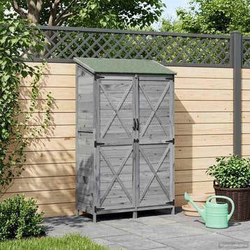 vidaXL Tuin Shed Grijs 106 x 56 x 176,5 cm Massief Vurenhout, Verzenden