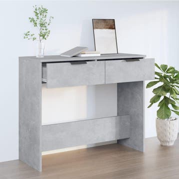 vidaXL Wandtafel 90x36x75 cm bewerkt hout betongrijs, Verzenden