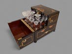 Drankkast - Ebbenhout - 20-delige likeurkelder (!), Antiek en Kunst