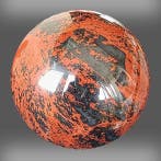 Gepolijste bol in Obsidiaan mahonie. - Hoogte: 98 mm -