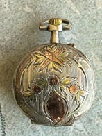 Antique Pocket Watch - Floral Enamel Dial – Multi-Tone, Nieuw