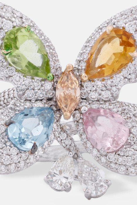 Bague de cocktail - 18 carats Or blanc - 5.77ct. tw. Péridot, Bijoux, Sacs & Beauté, Bijoux anciens