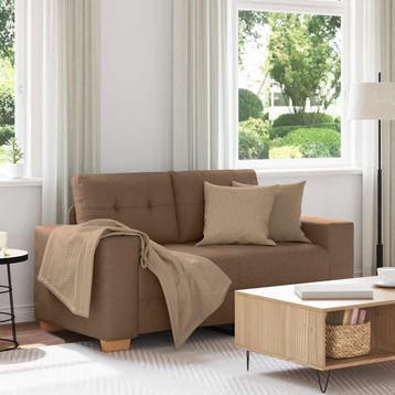vidaXL Loveseat bank / zetel Bruin 160x77x82 cm Stof, Verzenden