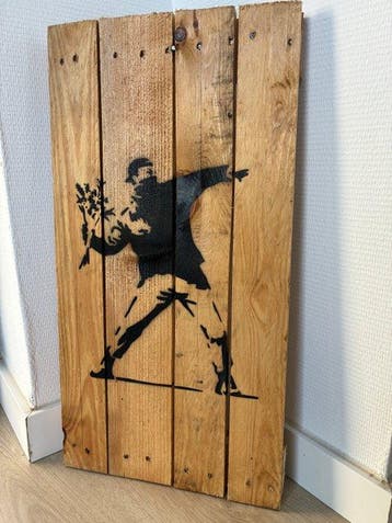 Banksy (1974) - Love is in the air (Flower thrower) - After, Antiek en Kunst