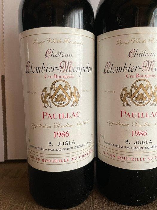 1986 Château Colombier-Monpelou - Pauillac Cru Bourgeois - 3, Collections, Vins