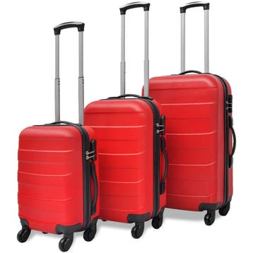 vidaXL 3-delige Kofferset hard 45,5/55/66 cm rood, Bijoux, Sacs & Beauté, Valises, Verzenden