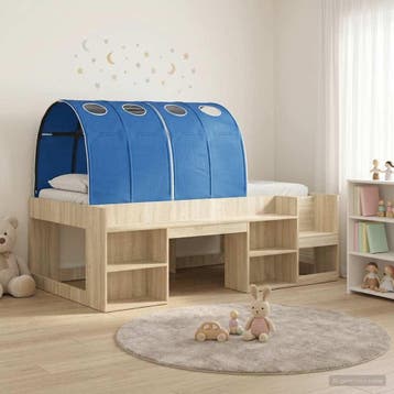 vidaXL Bedframe met Tunnel met plank 3 st Sonoma eiken en, Verzenden