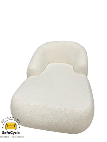 Ligfauteuil wit bouclé, loungezetel – nieuw, Huis en Inrichting, Verzenden, Nieuw