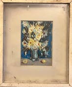 Carlo Montarsolo (1922-2005) - Fiori chiari su fondo bleu