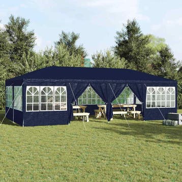 vidaXL Partytent 800 x 400 x 266 cm Blauw Polyetheen, Verzenden