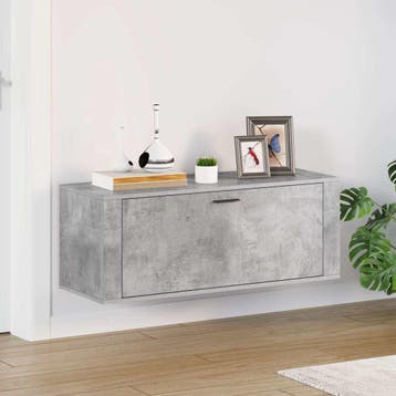 vidaXL Wandschoenenkast 100x35x38 cm bewerkt hout betongrijs, Verzenden, Nieuw