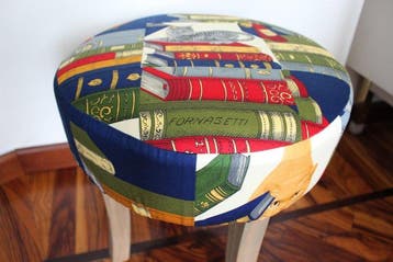 Poef - Gemaakt met vintage Fornasetti stoffen. - Hout,